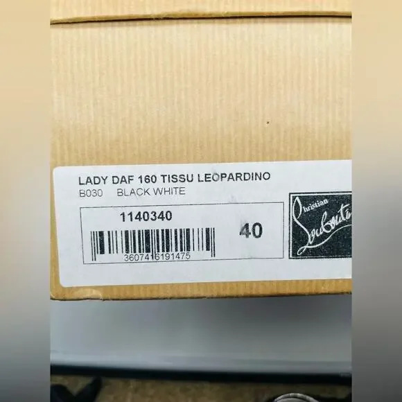 Christian Louboutin Black White Tissu Leopardino Lady Daf 160mm Pumps EU40 US 10 - Picture 2 of 9